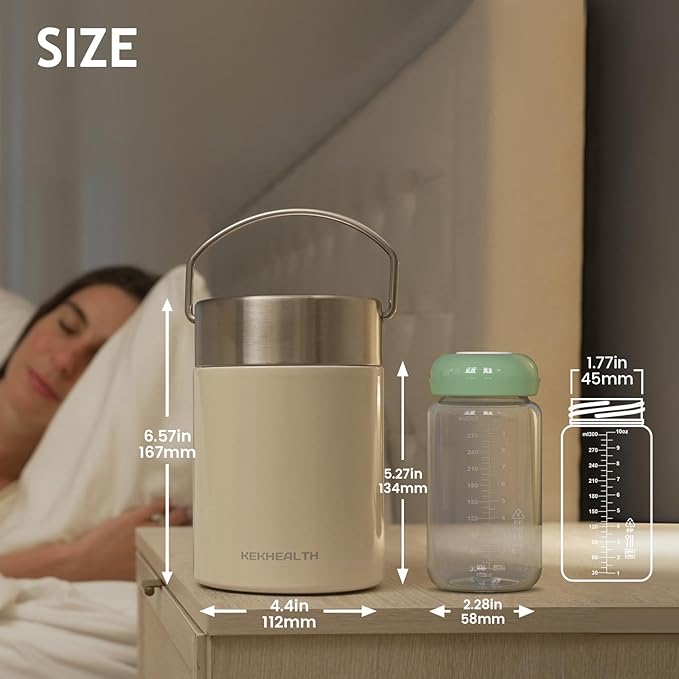 11oz Portable Breast Milk Cooler for Outdoor, Keeps Milk Cold for up to 16 Hours, Breastmilk Chiller with Breastmilk Storage Bottle, Baby Feeding Essentials