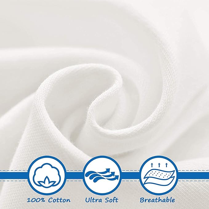 Pack and Play Sheets 27"x 39" Compatible with Graco, Dream on Me Pack N Play, Cotton Mini Crib Sheets 2 Pack, Stretchy Playard Crib Fitted Sheet for Baby Girl Boy, White