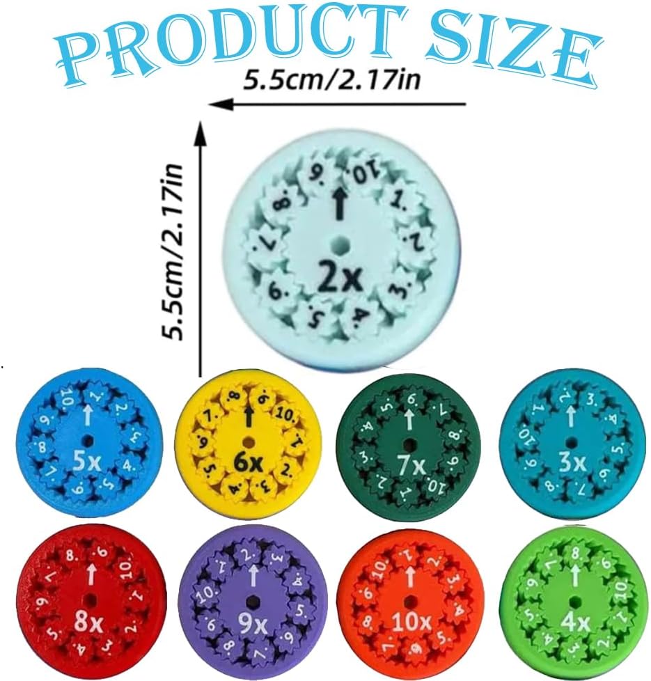 Math Fidget Spinners, Math Fact Fidget Spinner Toys, Counting and Early Education Toy for Kids，Math Games, Fidgeters Who are Learning Math (add Or Subtract 9pcs)