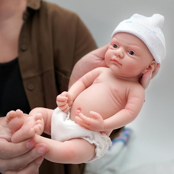 12" Micro Preemie Full Body Silicone Baby Doll Boy John Lifelike Reborn Doll Surprice Children Anti-Stress