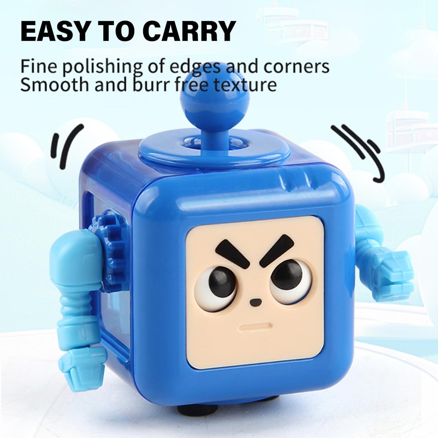 Fidget Robot Cube Fidget Toy, Magic Cube Stress and Anxiety Relief Toys, Fidgets Robot Cube Fidget Toy Cube Relaxing Hand-Held for Adults, Killing Time Cool Fidget Block for ADD/ADHD/OCD (Purple)
