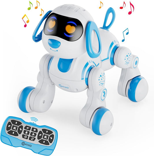 Contixo R3 Robot Dog Kids Toy - Remote Control Robots Interactive Smart Dancing Toy for Kids Boys Girls Toddler Age 3-12 Year Old Robotic Pet Birthday Gifts for Children Blue