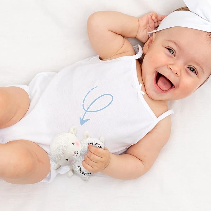 Karenhi Lamb Stuffed Animal Little Sheep Stuffed Animal Praying Baptism Soft Plush Snuggle God's Lamb with Embroidered Religious Gifts for Boys Girl Baby Showers Mom's Barnyard Nursery Decor Doll Toy