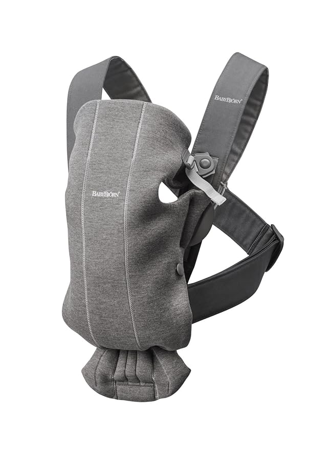 BabyBjörn Baby Carrier Mini, Dark Gray, 3D Jersey Infant Carrier (7-25 lbs), Ergonomic, Easy-to-Use