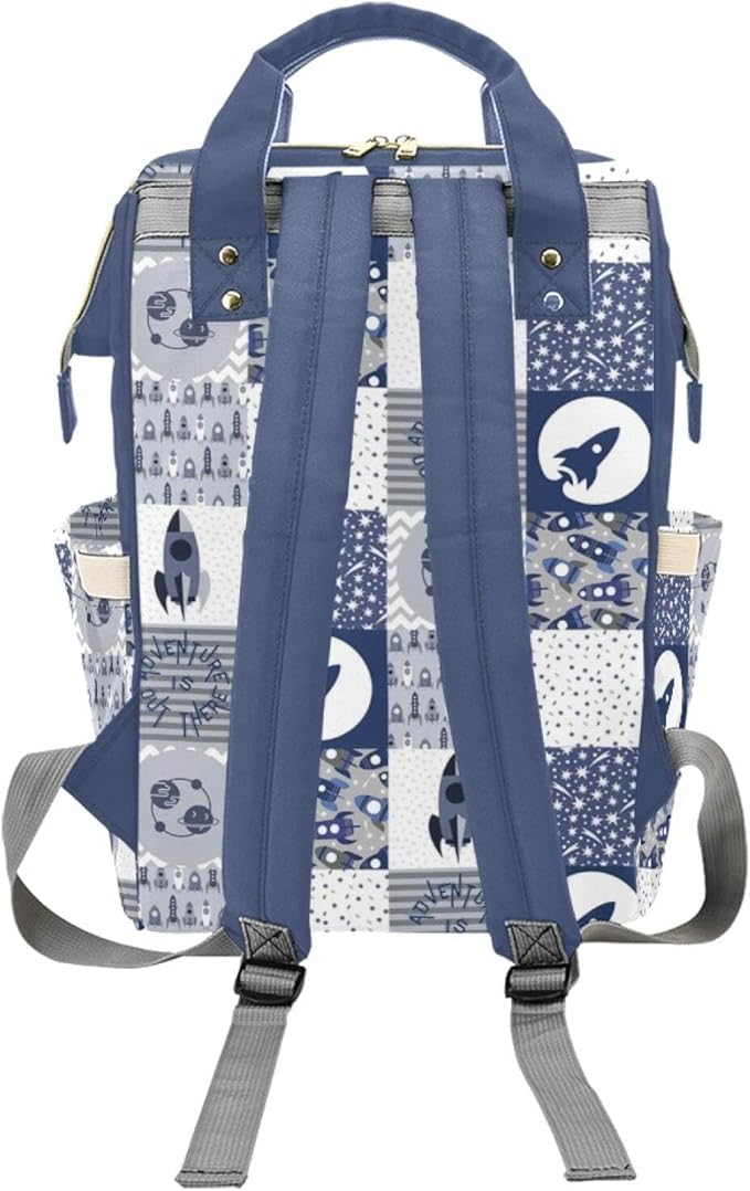 Rocket Personalized Diaper Bag with Custom Name – Custom Baby Tote Backpack for Mom, Unique Gift for New Parents, Baby Shower Essentials