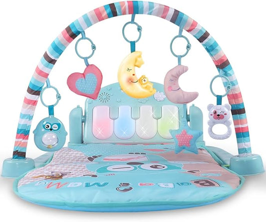 TEMI Baby Gym Toys & Activity Play Mat, Kick and Play Piano Gym Center with Music and Lights, Electronic Learning Toys for Infants, Toddlers, Newborn, Girls and Boys Ages 1 to 36 Months