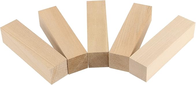 JAPCHET 24 Pieces 4 x 1 x 1 Inch Basswood Carving Blocks, Natural Wood Carving Block, Unfinished Basswood Blocks for Woodcarving, Crafting and Whittling