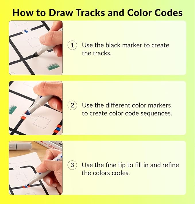 Ozobot Color Coding Markers: Color Variety for Creative STEM Education, Ideal for Classroom & Home, Enhances Problem-Solving & Critical Thinking Skills, Suitable for Ages 6+, Dual-Sided, 5-Pack