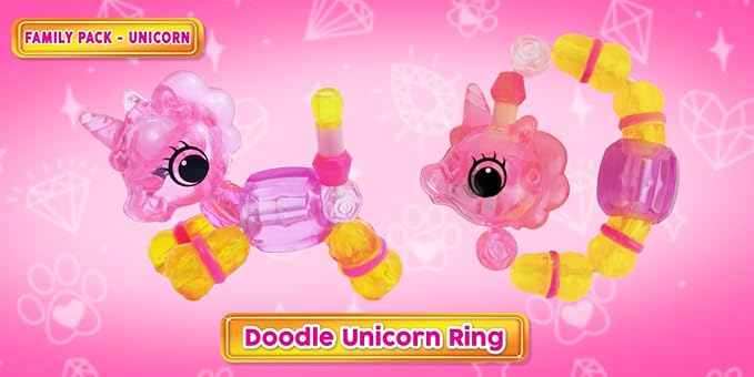 Twisty Petz Family Pack Unicorns, Includes Two Bracelets and Four Rings. For ages 6-12