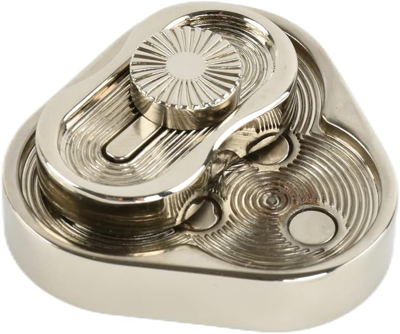 EDC Metal Fidget Slider Toys- Stress Relief EDC Fidget Slider Casual Metal Adult's Hand Toys Office Desk Toys Gifts Stress Toys for Adults(TR-Silver)