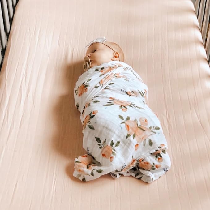 New LU Light Pink Playful Print Crib Sheet