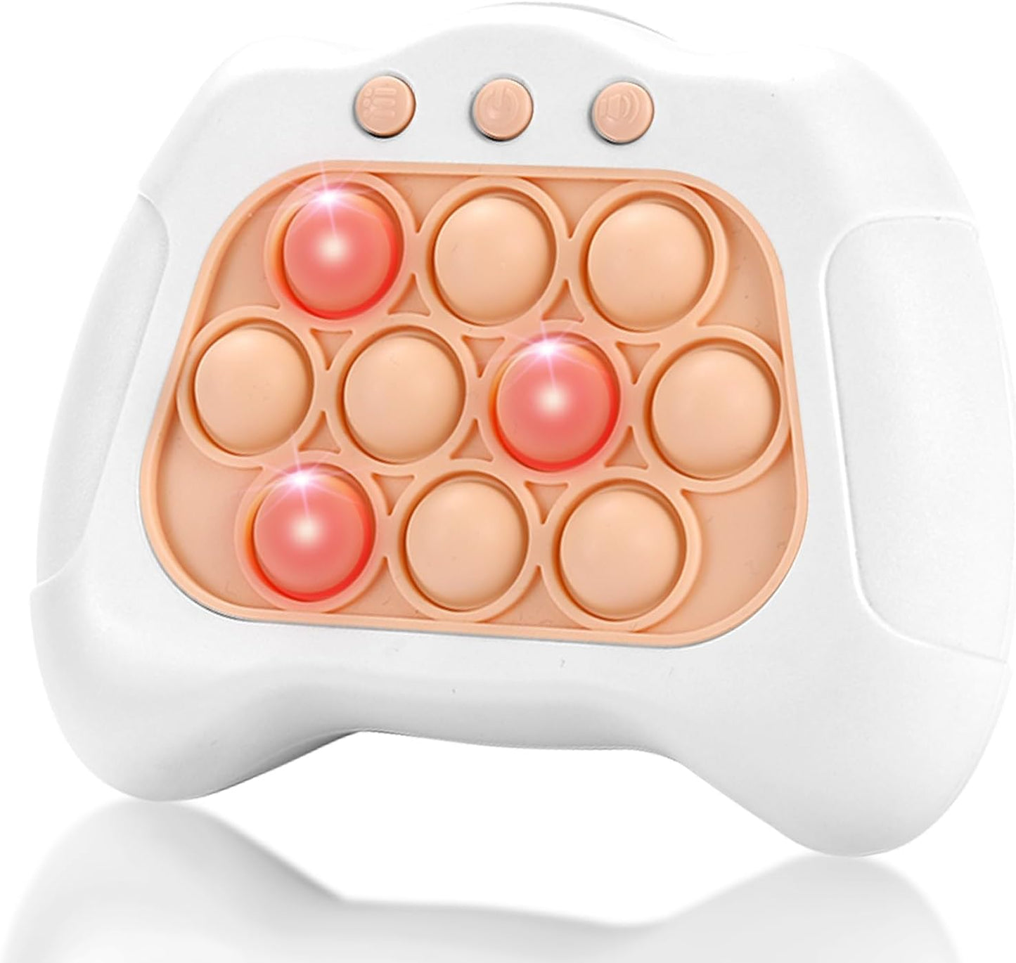 Quick Push Bubble Game,Popping Game Light up Pop Fidget Toy for Kids,Fast Push Console Game for Ages 3-12 for Boys and Girls,Handheld Puzzle Game Sensory Toys (White Universal)
