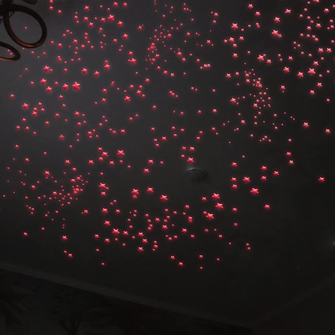Glow in The Dark Stars Decals Decor 633 Pcs Luminous Dot Stars, 3D Starry Stars Glow in The Dark Stickers for Ceiling or Wall and Kids Bedroom Décor