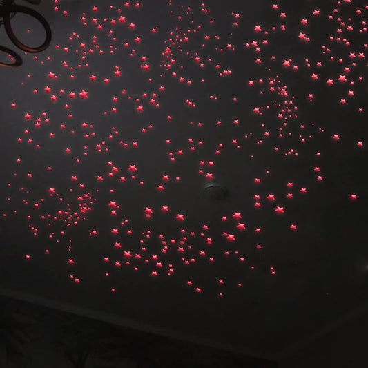 Glow in The Dark Stars Decals Decor 633 Pcs Luminous Dot Stars, 3D Starry Stars Glow in The Dark Stickers for Ceiling or Wall and Kids Bedroom Décor