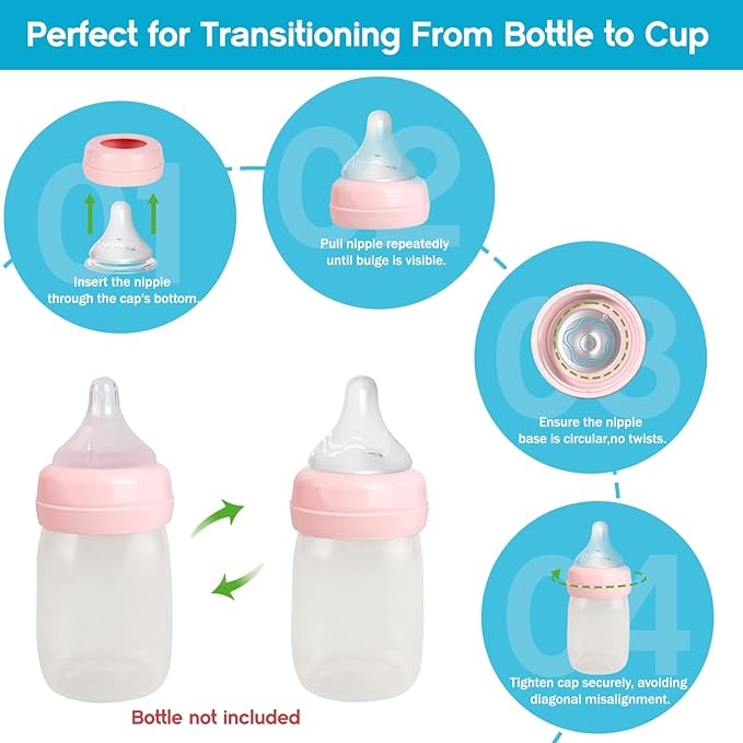 4pcs Soft Silicone Baby Nipple for Spectra Bottles, Slow Flow Nipple, 100% Silicone Material, BPA Free, Soft Touch, Easy Clean, Small, 0m+