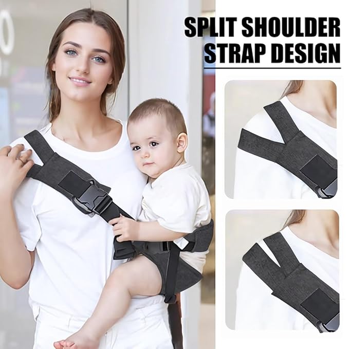 Easy to Wear Baby Sling Carrier - Compact Toddler Carrier with Adjustable Strap, Soft Padding, Non-Slip Hip Seat for Infants and Toddlers (7-44 LBS, 6-48 Months)