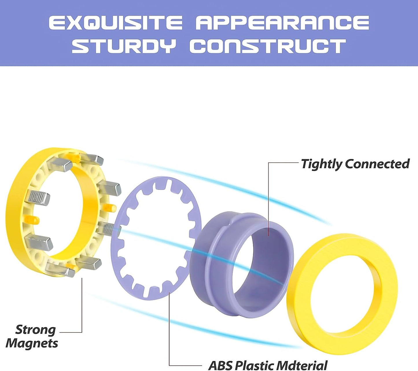 9Pcs Magnetic Rings Fidget Toy for Adult, Idea ADHD Anxiety Magnetic Fidget Toys Set Fidget Spinner Rings for Relief, Gifts for 8 9 10 11 12 13+ Year Old Boy Girl Teen