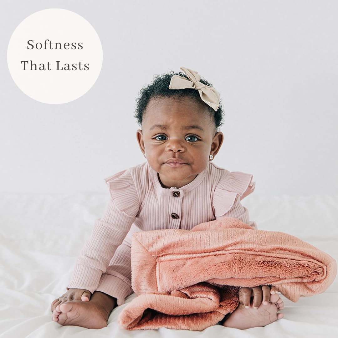 SARANONI Security Blankets for Babies Super Soft Boutique Quality Lush Luxury Baby Blanket (Mini 20" x 15", Clay)