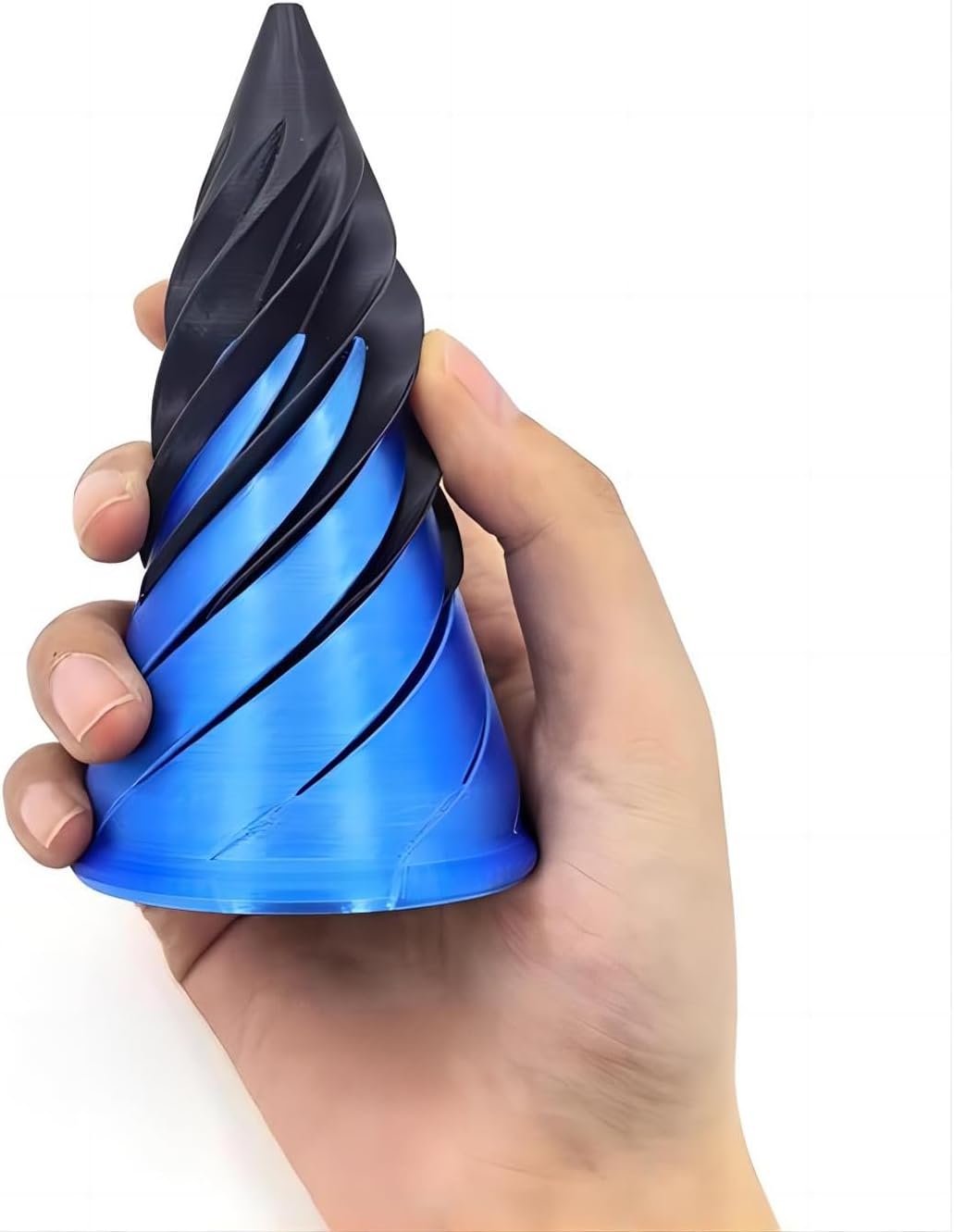 Spiral Cone Fidget Toy Impossible Cone Desktop Deco Souvenir Gift Mini 3D Printed Spiral Cone Stress Relief Desk Toy Funny White Elephant Gift Suitable for Birthday Gag Gift Large Size