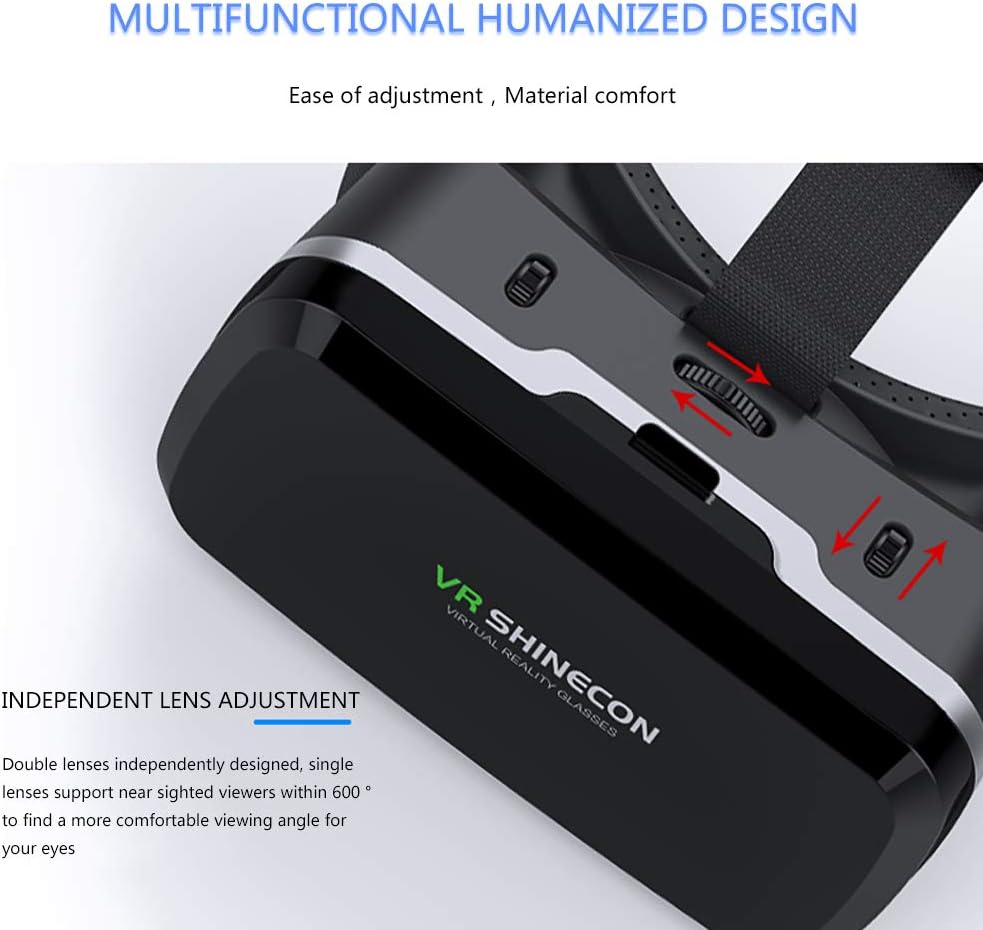 HD Virtual Reality Headset w/Controller/Gamepad,VR Headsets for iPhone/Android,3D VR Glasses for TV, Movies & Video Games-VR Goggles Compatible with iOS, Android Phones