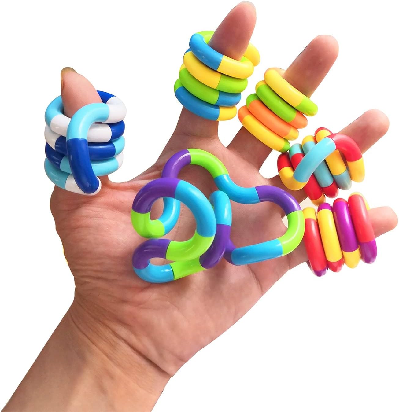 30 PCS Tangles Quiet Fidgets Toys,Multicolor Fidget Toys for Adults,Kids-Sensory Items for Relaxation,Autism,Decompression-Squeeze, Twist, Chain Spinner Alternative Gift