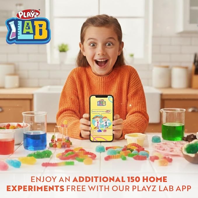 Playz Edible Candy Making Science Kit for Kids Ages 8-12 Years Old - Food Science Chemistry Kid Science Kit with 40 Experiments to Make Your Own Chocolates, Educational Science Kits for Boy & Girls