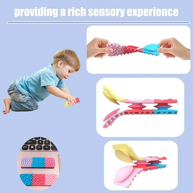 8 Pack Sensory Toys for Kids with Autism, Fidget Toys Adults Calming, Sensory Stickers for Anxiety Relief Items, Fidget Strips for Classroom Desk, Party Favors Valentine Classroom Gifts for Travel