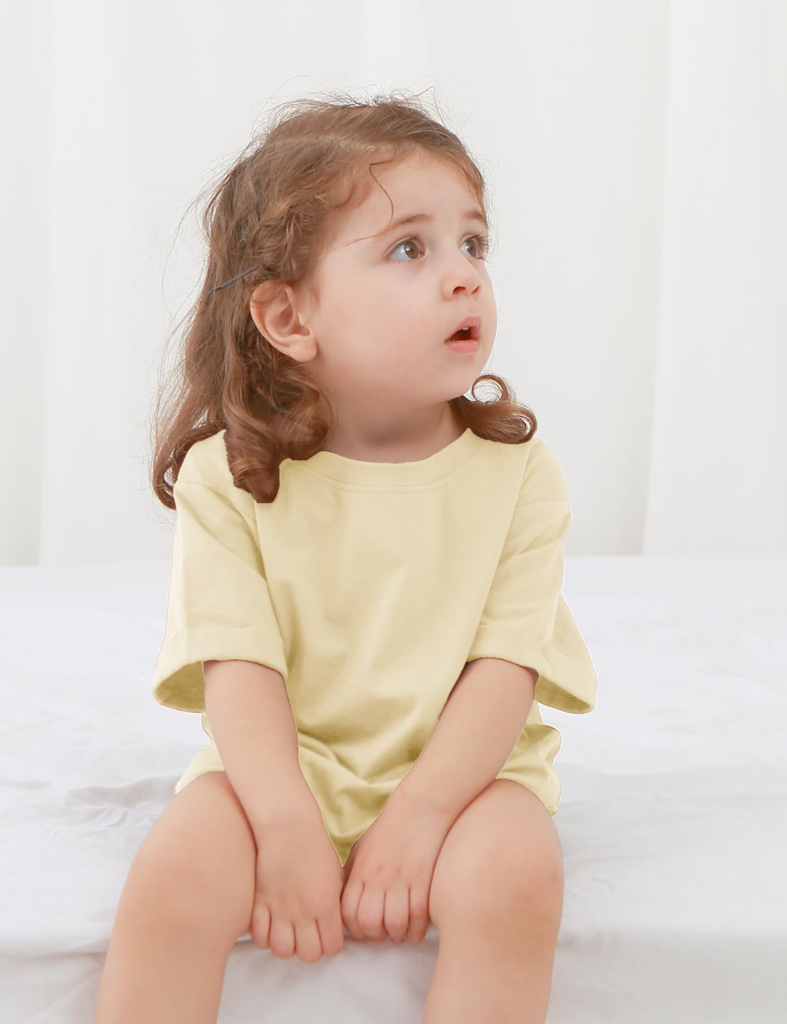 Jimonda Baby Bubble Romper Boy Girl Solid Color T-Shirt Outfits Short Sleeve Bodysuit Organic Cotton 2Pcs