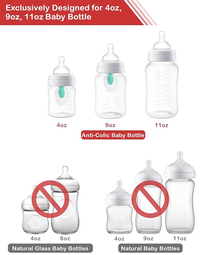 4 Pack Baby Bottle Ring Collars and Cap for Avent Anti-Colic Baby Bottle