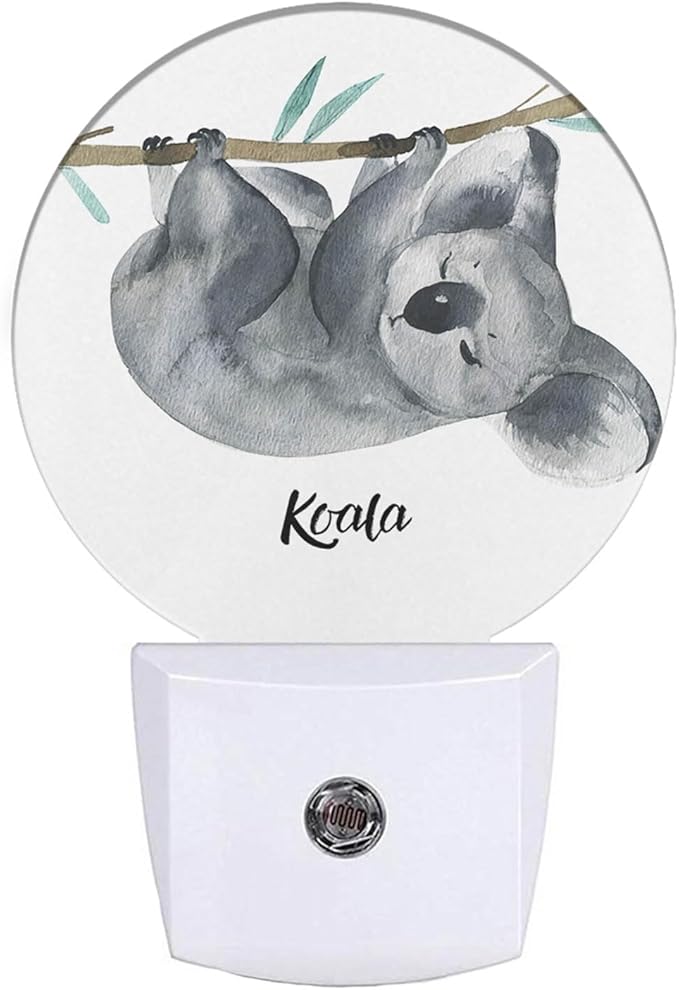 EKOBLA Koala LED Night Light Cute Animal Hanging on Tree Dusk to Dawn Plug-in Nightlights Auto Sensor for Home Indoor Bathroom Hallway Kitchen