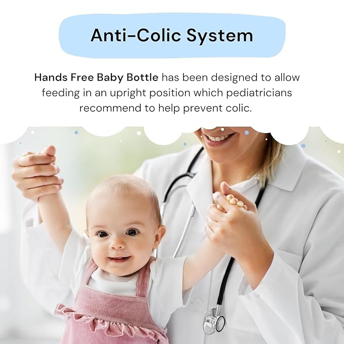 Hands-Free Baby Bottle - Anti-Colic Nursing System 9 oz Baby Bottle with Fast Flow Nipple/Teat 3m+ Infant with Tube Straw Feeding System for Toddler (4 Pack - Classic)