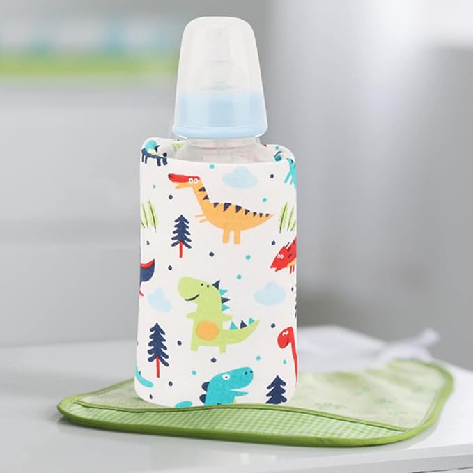 GOTOTOP Portable Milk Warmer Bottle Case with USB Charging Port for Baby Care (Dinosaur)