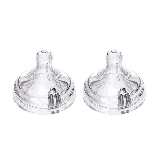 Yooforea Anti Colic Feeding Bottle Teat, Medical Grade Silicone Replacement Nipples, BPA BPS Free, Medium Flow for 2M+ Babies, Easy Latch On Design, Fits All Yooforea Bottles (M) 2-Pack