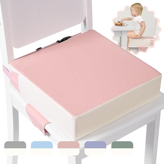 Booster Seat for Kitchen Chair with Adjustable Straps, Toddler Booster Seats for Dining Table Portable for Travel Camping Eating, Booster Cushion for Table for Baby Child Infant Kid Boy Girl