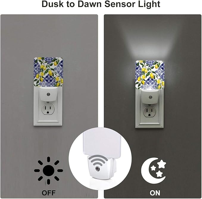 Led Night Light, Lemon Decorative Plug in Nightlights,with Smart Auto Dusk to Dawn Night Light for Bedroom, Kitchen, Nursery, Bathroom