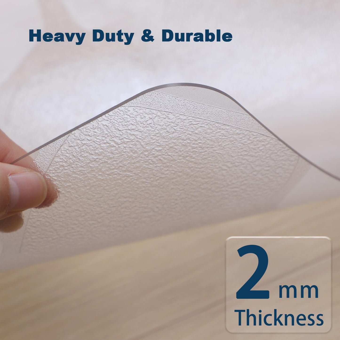 Clear Pebble Patterned Refrigerator Mat, 2mm PVC Anti-Slip Floor Protector, Scratch & Moisture Resistant, Floor Protection for Under Refrigerator (36x36 inch)