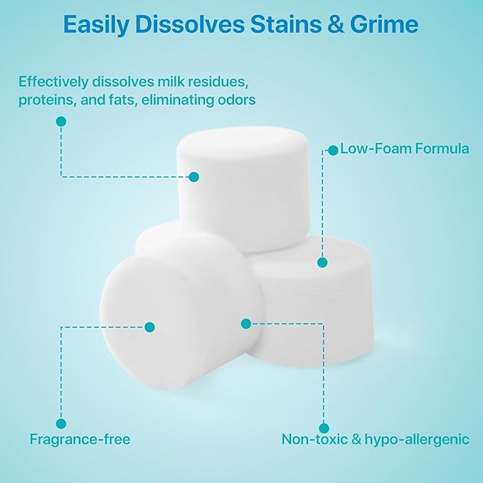 Official Washing Block for All Kinds of Baby Bottle Washers, 160 Detergent Tablets