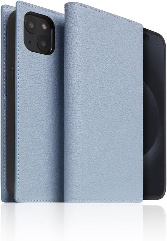 D8 Full Grain Leather Wallet Case for iPhone 15 - [2-in-1] Handcrafted Detachable Diary Style with Magnetic MagSafe Back Cover, Gift Box Included (Powder Blue)