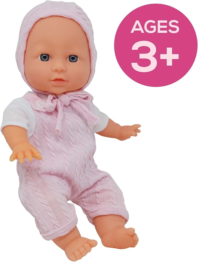 12 inch Realistic Baby Doll with Soft Body and Vinyl Head, Arms, and Legs, Beautiful Soft Baby Doll Dressed in a Matching Onesie and Hat – Packaged in a Gift Box– Ideal Size for Toddlers, Boys, Girls