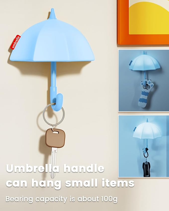 Kids Night Light Umbrella, Silicone Tap Control Magnetic Bedside Lamp with Time Auto-Off, Cute Portable LED Nursery Light for Baby, Toddler, Bedroom and Keychain Holder