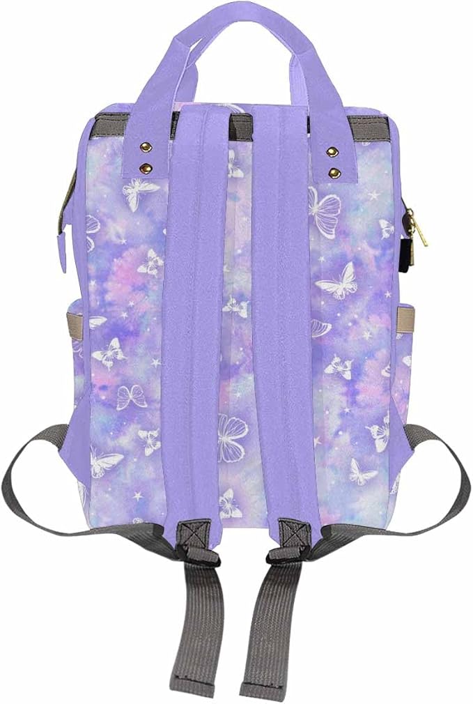 D-Story Customized Backpack Customized Diaper Bags For Baby Diaper Backpack With Name Text Personalized Name Bag Diaper Bag Personalized, Rainbow Butterflies