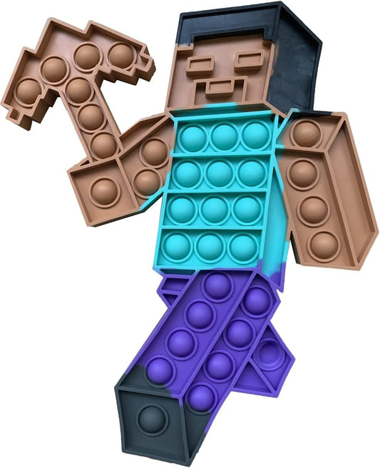 Push Minecraft Big Jumbo pop Bubble Fidget Toy, Giant Large Huge Square Stress Reliever Silicone Toy for Kids and Adults