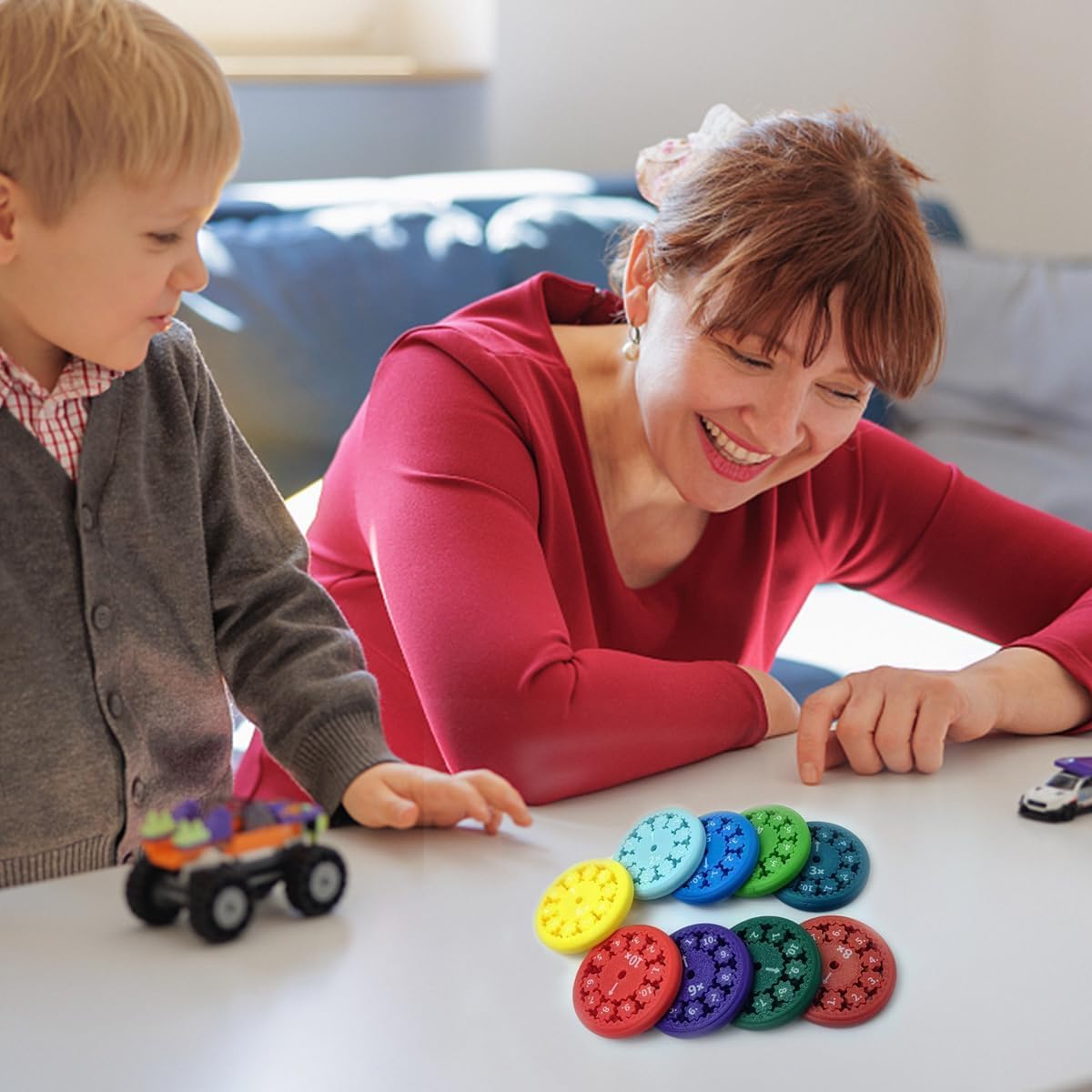 Math Fidget Spinners, Math Fact Fidget Spinners, Math Fidget Toy for Kids, Perfect for Learning Add Subtract Multiplication Division with The Math Spinners (Multiply Or Divide 9pcs)