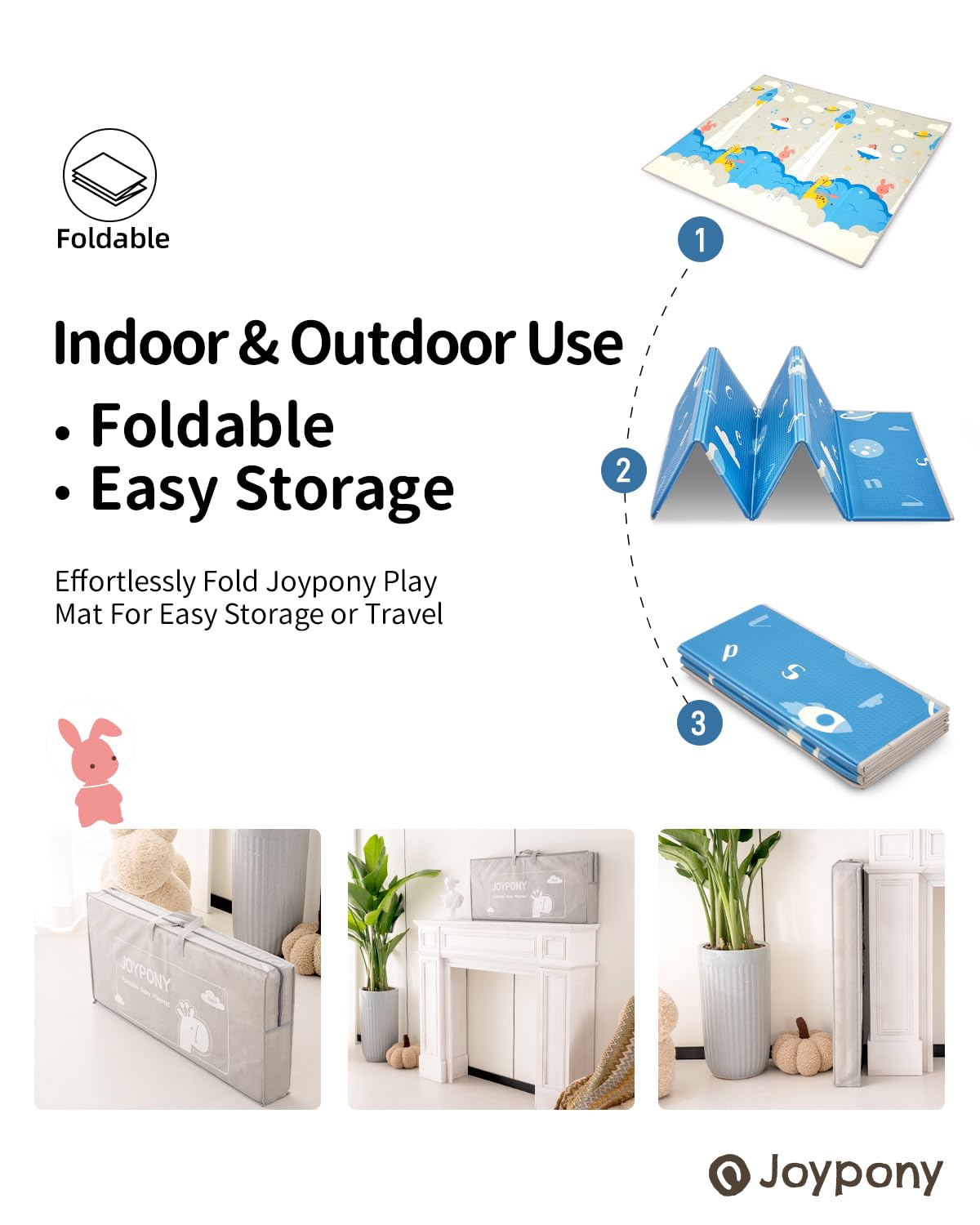 Baby Play Mat 79" X 71",Extra Large Foldable Play Mats for Babies and Toddlers,Waterproof AntiSlip Portable Baby Floor Mat for Tummy Time,Foam Baby Mat for Floor with Travel Bag Indoor Outdoor