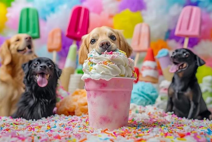 120 Pieces Wooden Jigsaw Puzzle, Cute Ice Cream Puppy Decorative Wall Art Gifts, Active Mind Puzzle, Fun and Challenging at The Same Time