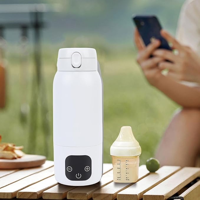 Fafeicy Portable Bottle Warmer, Cordless Baby Milk Warmer 500ML Travel Bottle Heater with 11000mAh Battery, for On The Go Use Heating Milk Anytime