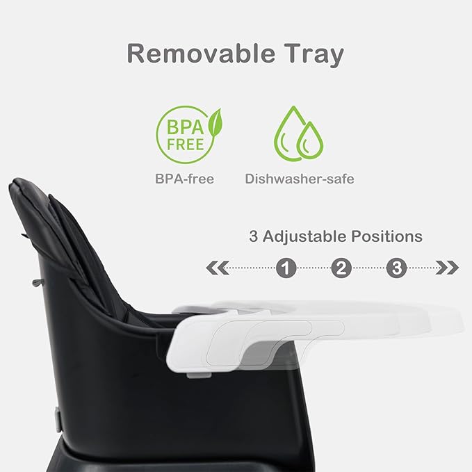 INFANS 9 in 1 High Chair, Convertible Baby Highchair for Babies and Toddlers, Table and Chair Set Building Block Infant Dining Booster Seat, Kids Stool with Activity Children Play Kitchen(Black)