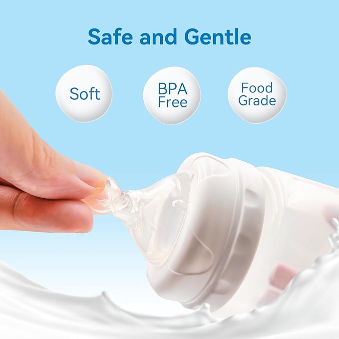 Bottle Nipples Medium Flow Nipple Level 2, 3m+, Compatible with Wide-Neck Baby Bottle, 9 Count
