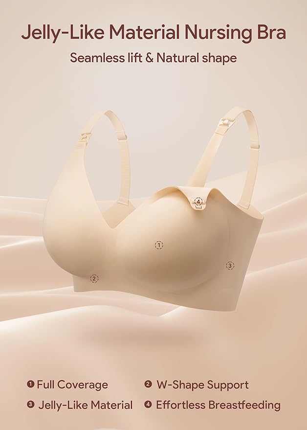 Maternity Nursing Bras Wireless Seamless Ultra-Soft Comfort for Breastfeeding Pregnancy Easy One-Handed Access Sleep Bra
