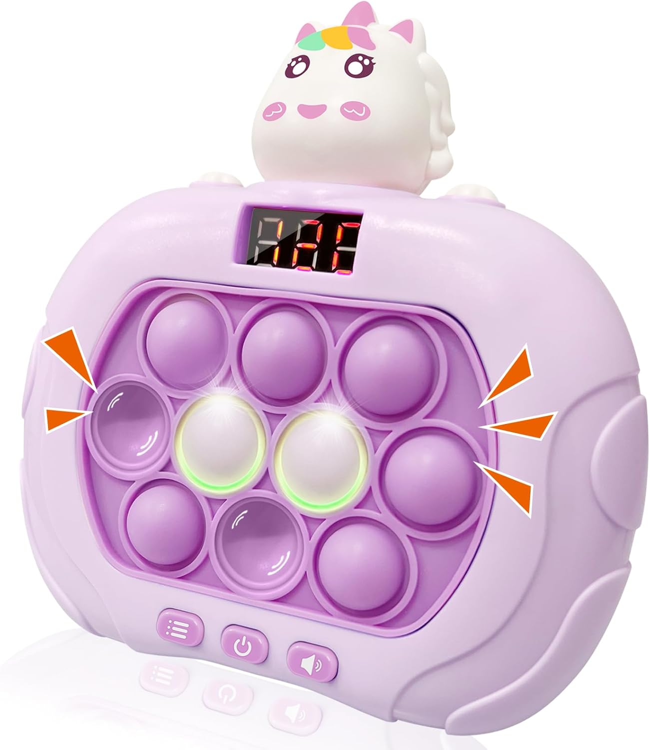 Quick Speed Push Puzzle Game Console Toys, Fast Push Bubble Game Light Up Pop Pro Fidget Games Pop Fidget Sensory Toys for Adults and Kids Bubble Stress Relief Handheld Electronic Pop Game for Kids